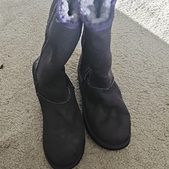 Women's Purple Shearling Boots - Picture 1 of 4
